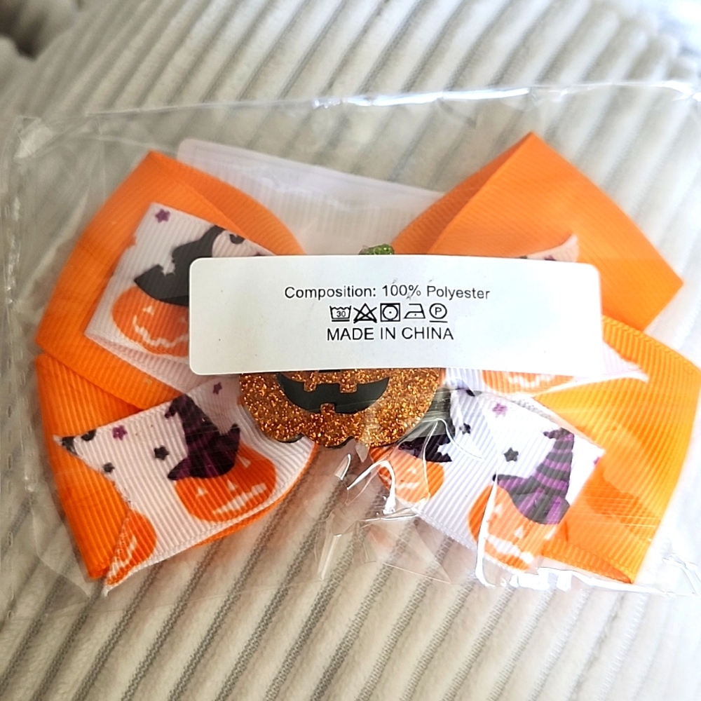 Pumpkin Halloween bow